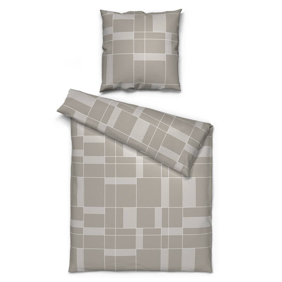 Sensation Microfaser Bettwäsche beige 100% Polyester B/L: ca. 135x200 cm