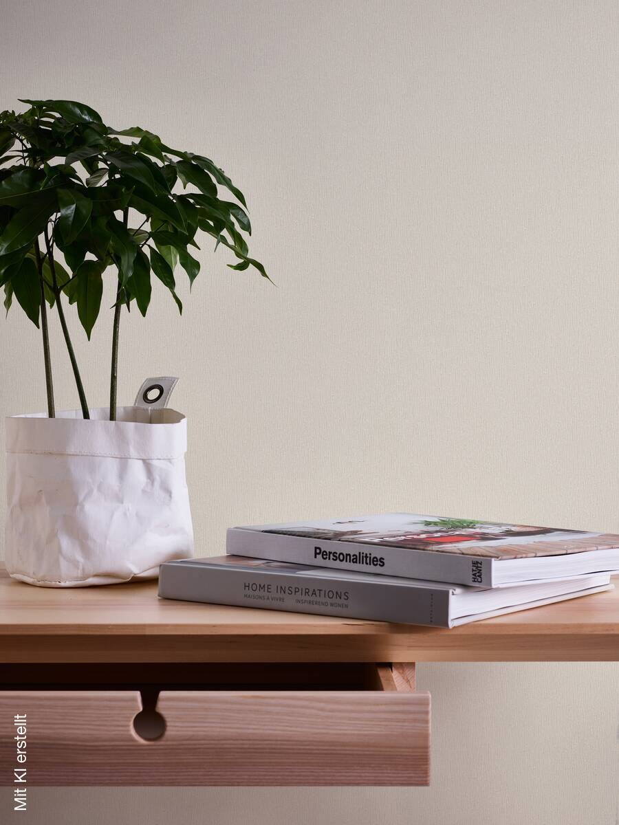 Livingwalls Vliestapete Best of Vlies Uni creme B/L: ca. 53x1005 cm