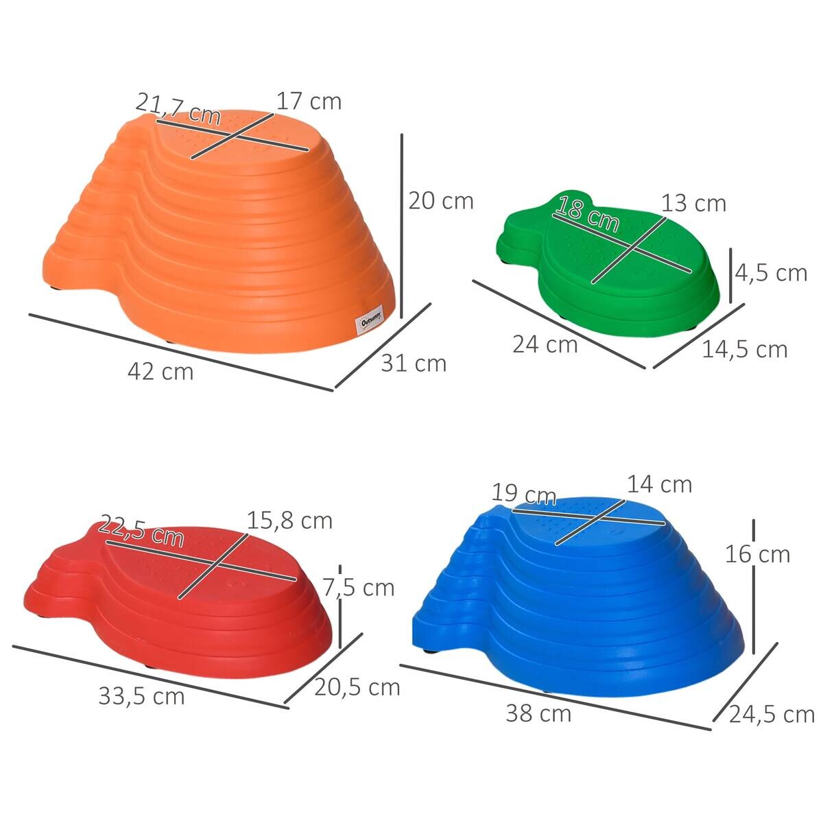 Outsunny Kinder Balanciersteine 11-tlg. B/H/L: ca. 31x42x20 cm