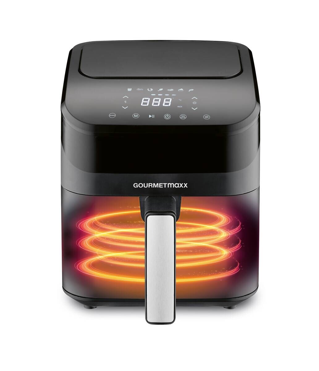 GOURMETmaxx Heißluftfritteuse schwarz Metall B/H/L: ca. 24x28,6x34,9 cm ca. 4 l