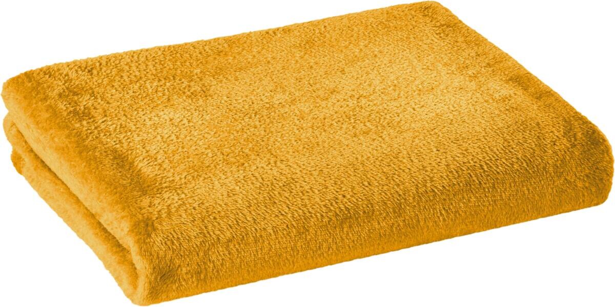 Flanelldecke curry Polyester B/L: ca. 140x200 cm