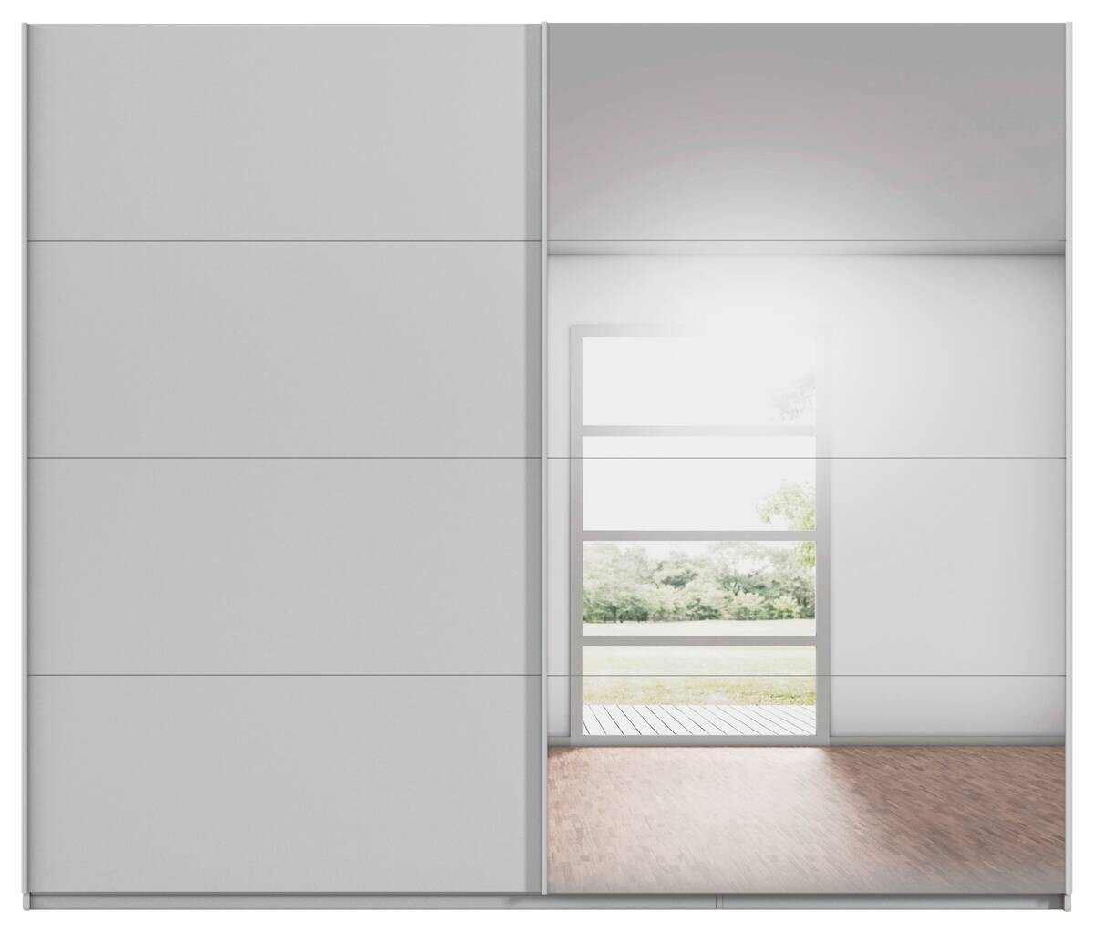 Schwebetürenschrank Quadra Seidengrau B/H/T: ca. 270x229x62 cm