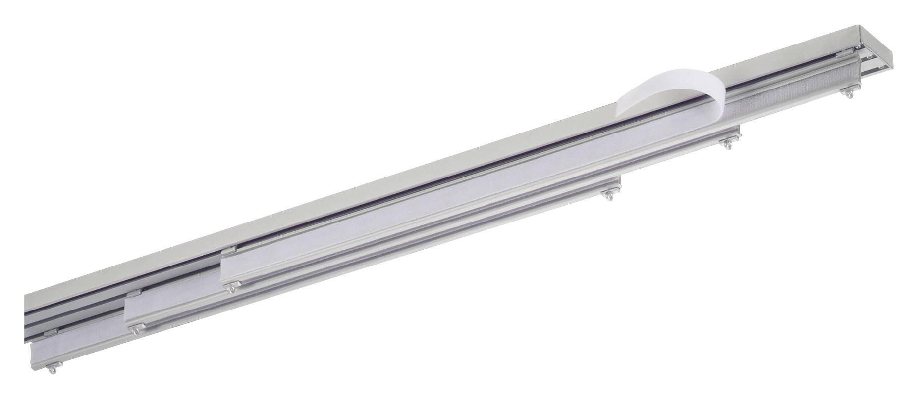 Flächenvorhangsschiene silber Aluminium L: ca. 160 cm 3 Läufe