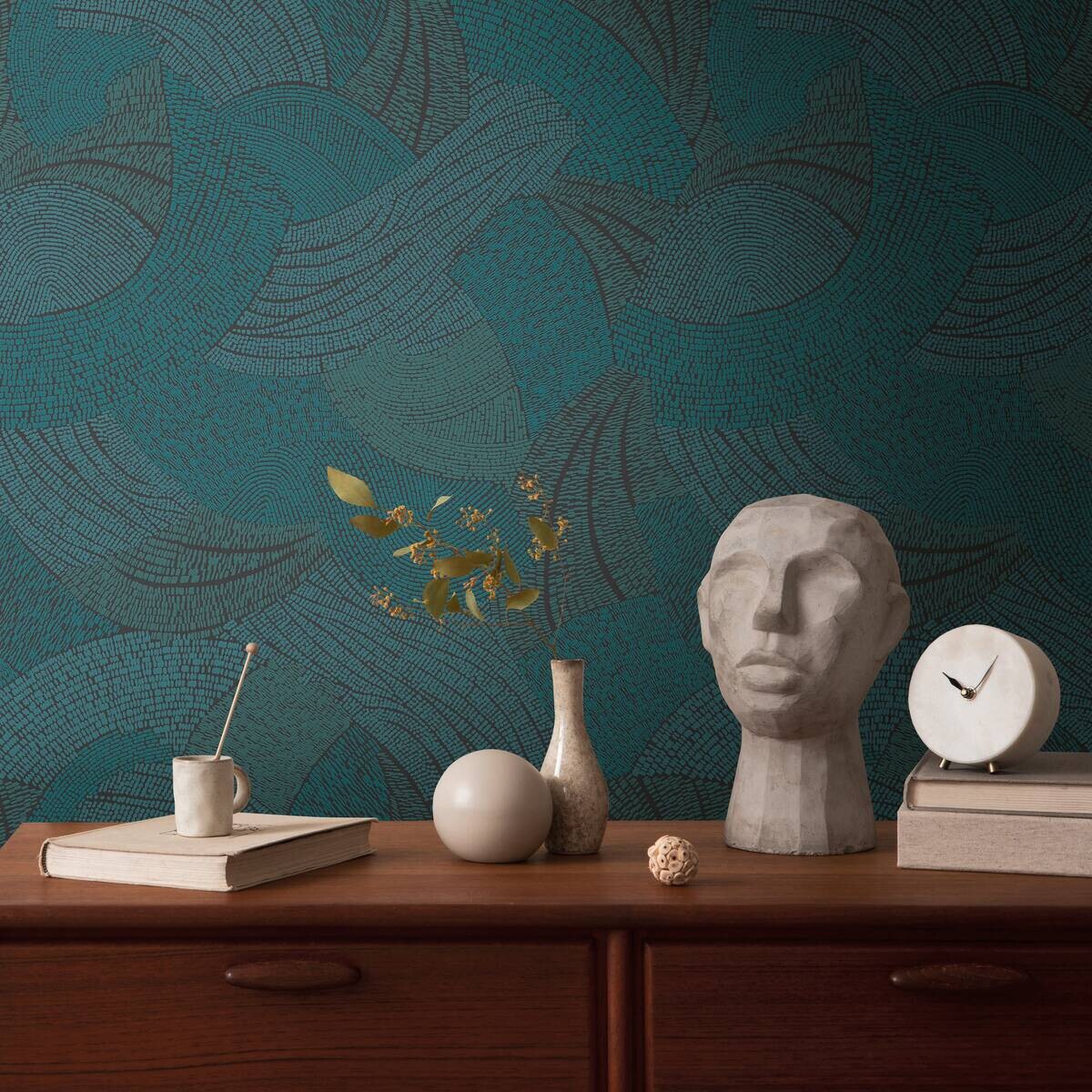 A.S.Creation Vliestapete schwarz grün blau B/H/D: ca. 53x1005x9,2 cm