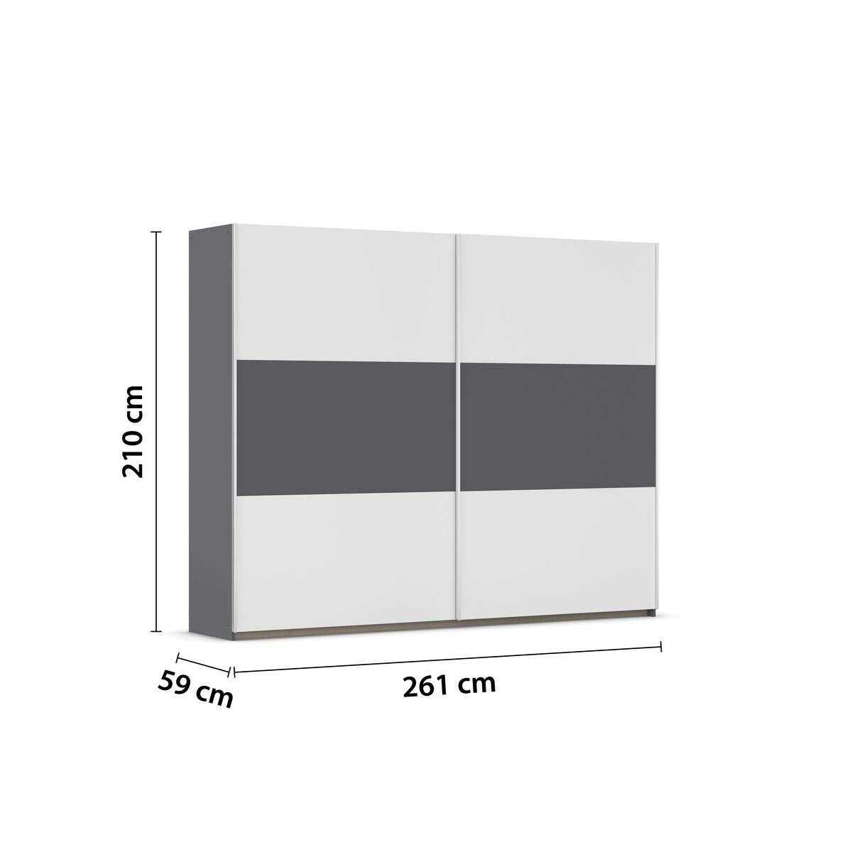 Kleiderschrank Oslo Alpinweiß grau B/H/T: ca. 261x210x59 cm