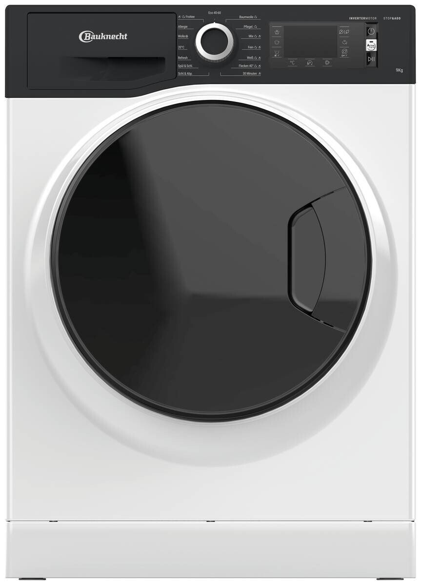Bauknecht Waschmaschine SteamPlus9A2JGSP EEK: A Spektrum: A bis G 9kg weiß B/H/T: ca. 59,5x85x60,5 cm