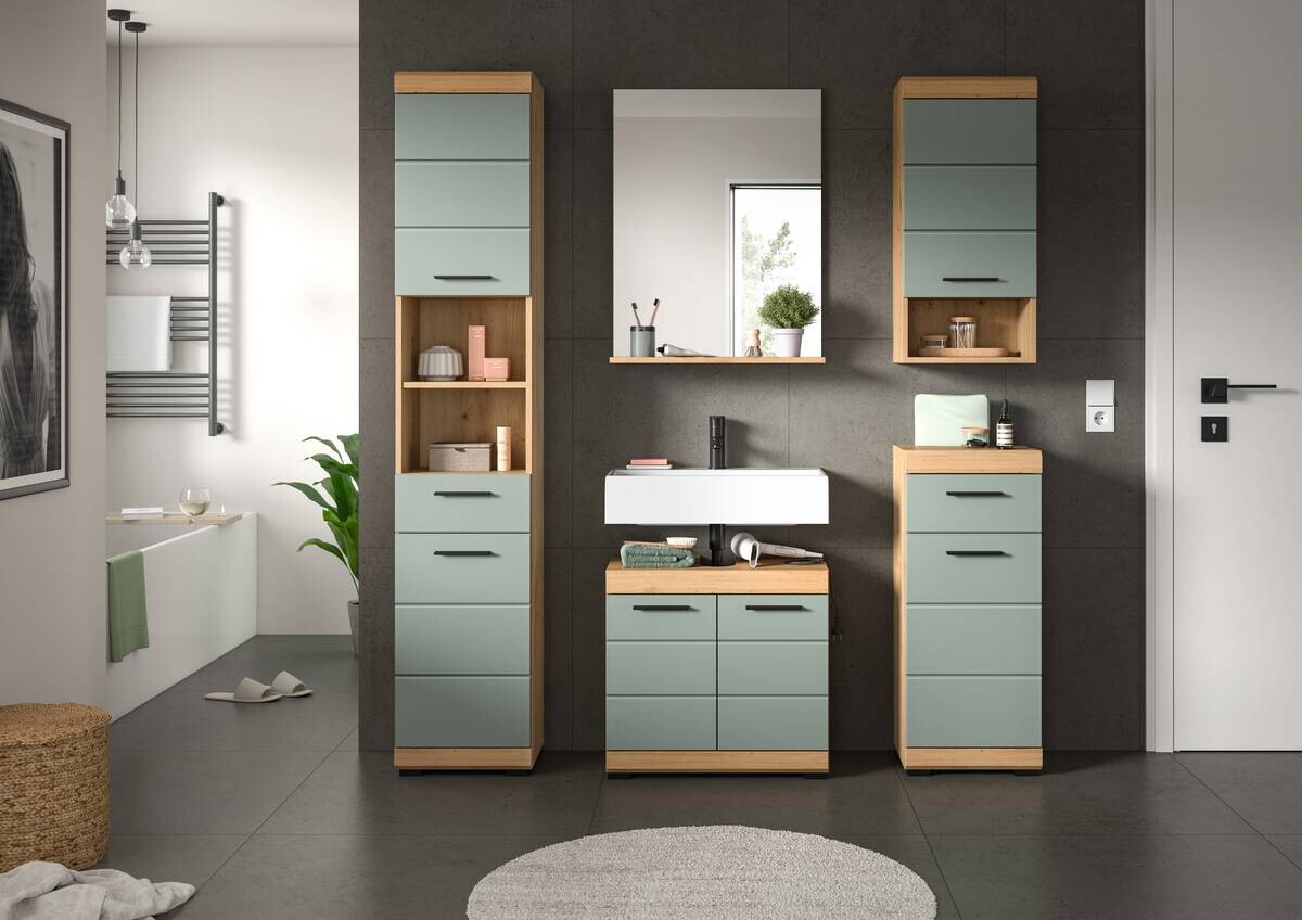 Badezimmer-Set Scout Eiche Artisan Nachbildung salbei Nachbildung B/H/T: ca. 164x191x34 cm