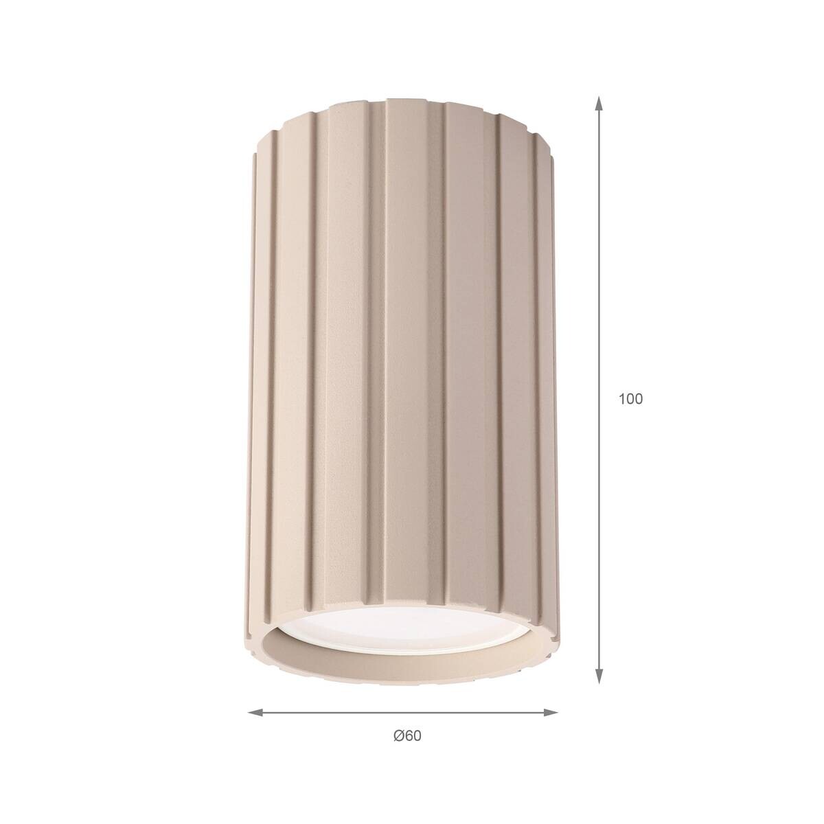 Lamkur Strahler Prisma beige Stahl B/H/L: ca. 6,5x10x6,5 cm 1 Brennstellen