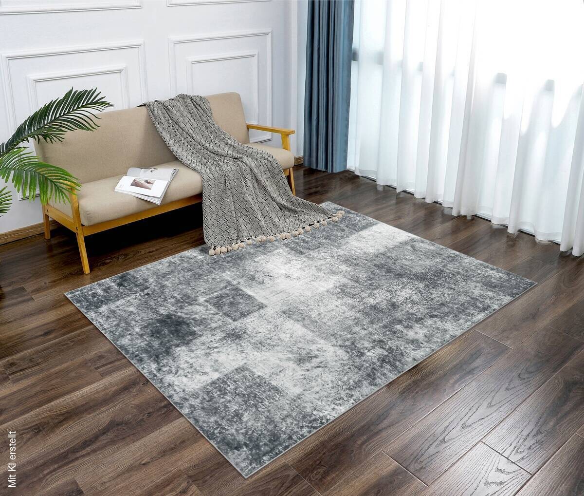 Teppich Silk silber B/L: ca. 80x150 cm