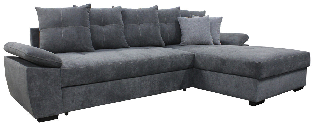 Ecksofa mit Bettfunktion und Bettkasten hellgrau B/H/T: ca. 274x90x168 cm