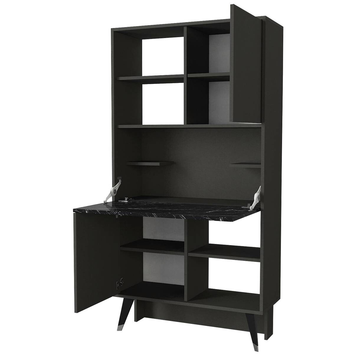 Regal Radica anthrazit Marmoroptik B/H/T: ca. 90x174x35 cm