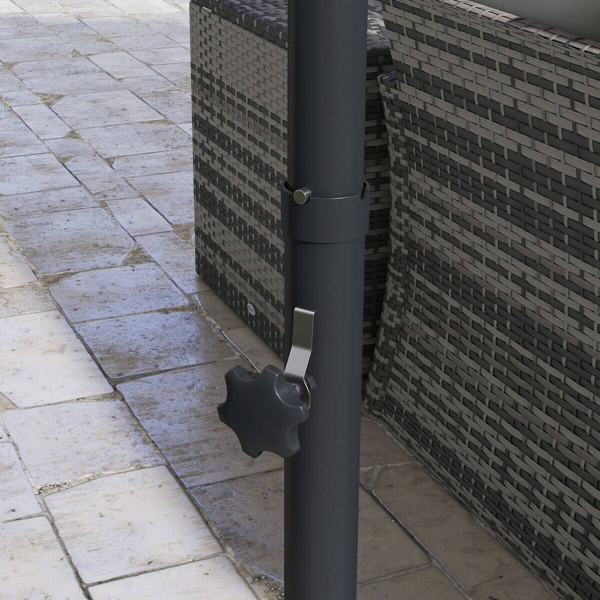 Outsunny Sonnenschirm dunkelgrau Edelstahl B/H/L: ca. 294x294x242 cm