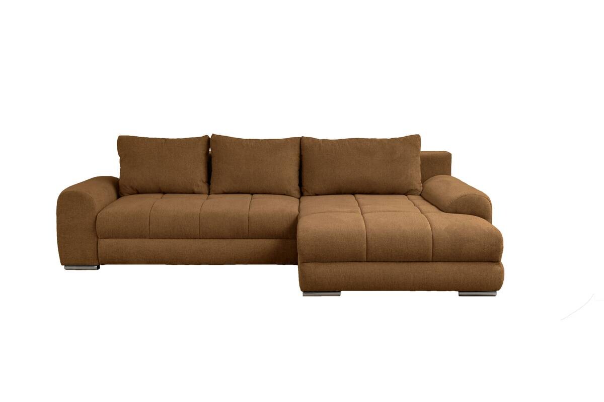 Ecksofa mit Bettfunktion und Bettkasten Lorenz ziegel Microfaser B/H/T: ca. 284x74x180 cm