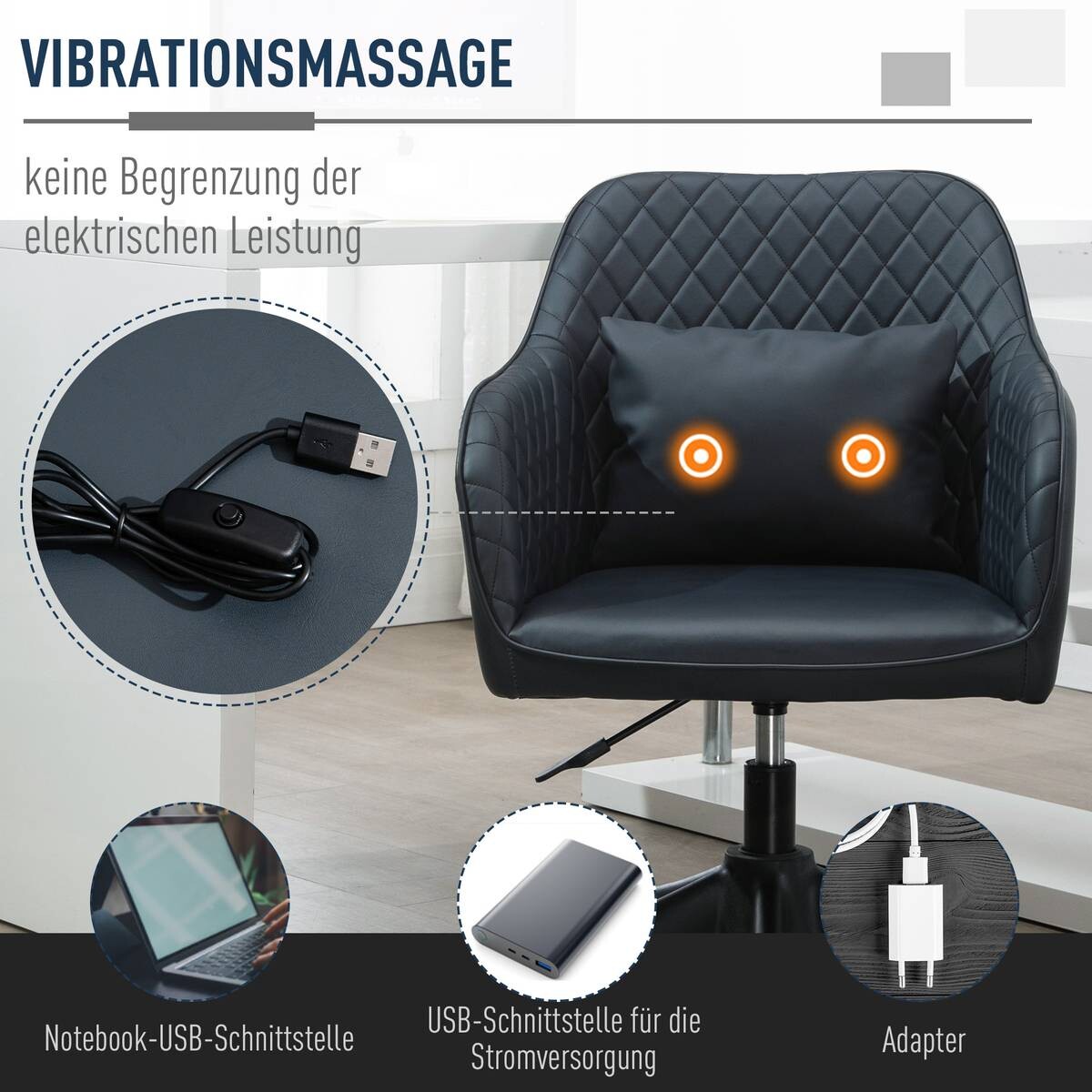 Vinsetto Massagestuhl MH921-298V01 grau Kunstleder