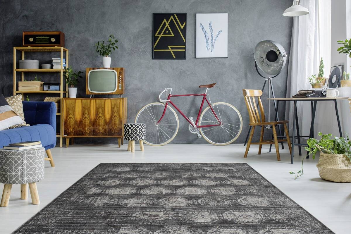360Living Teppich Baroque anthrazit B/L: ca. 160x230 cm
