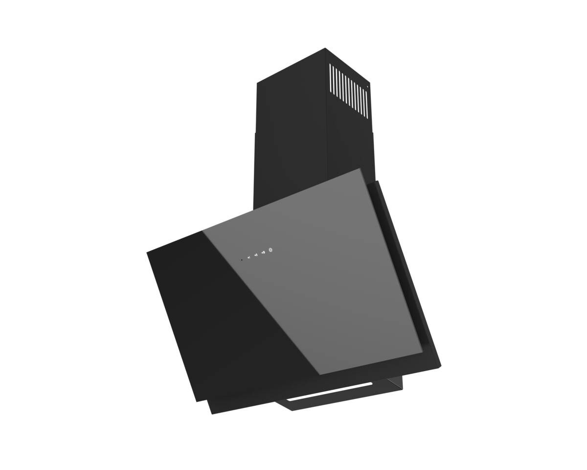 INTERPLAN Dunstabzugshaube Juno III Black 60 schwarz Schwarzglas B/H/T: ca. 60x65x34 cm