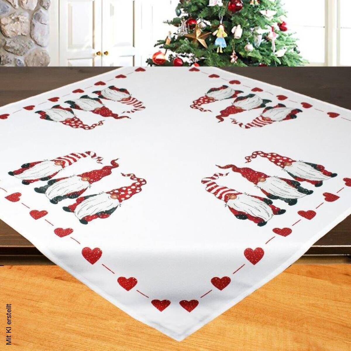 Mitteldecke weiß Polyester B/L: ca. 85x85 cm
