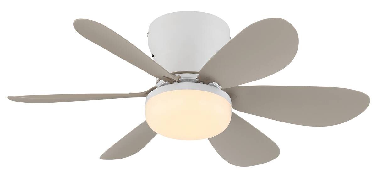 GLOBO LED-Deckenventilator Opal weiß sand H/D: ca. 16,5x51 cm max. 5 W