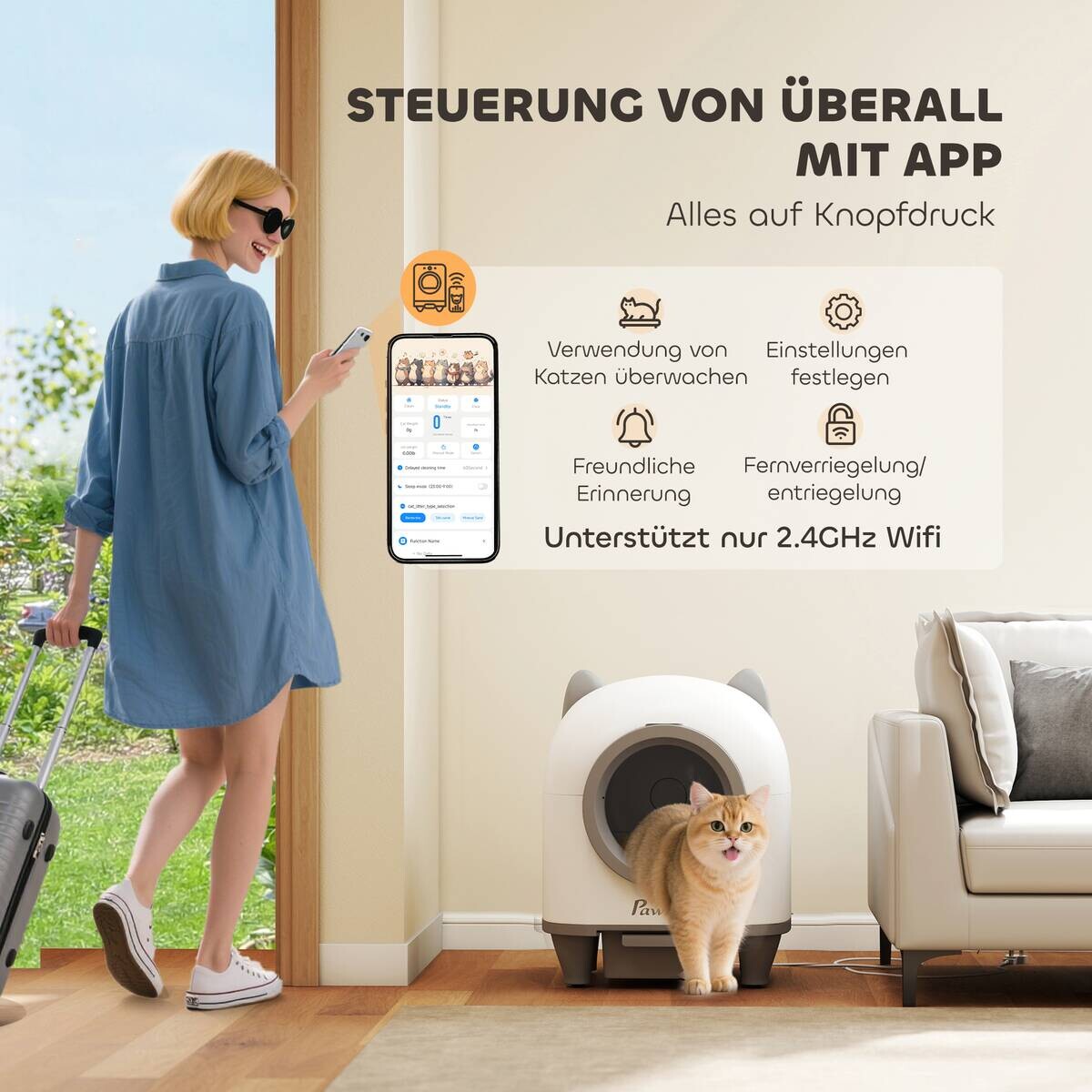 PawHut Automatisch Katzenklo