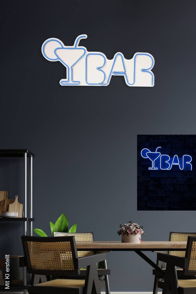 Opviq LED-Wandleuchte blau PVC B/H/T/L: ca. 50x23x3x50 cm