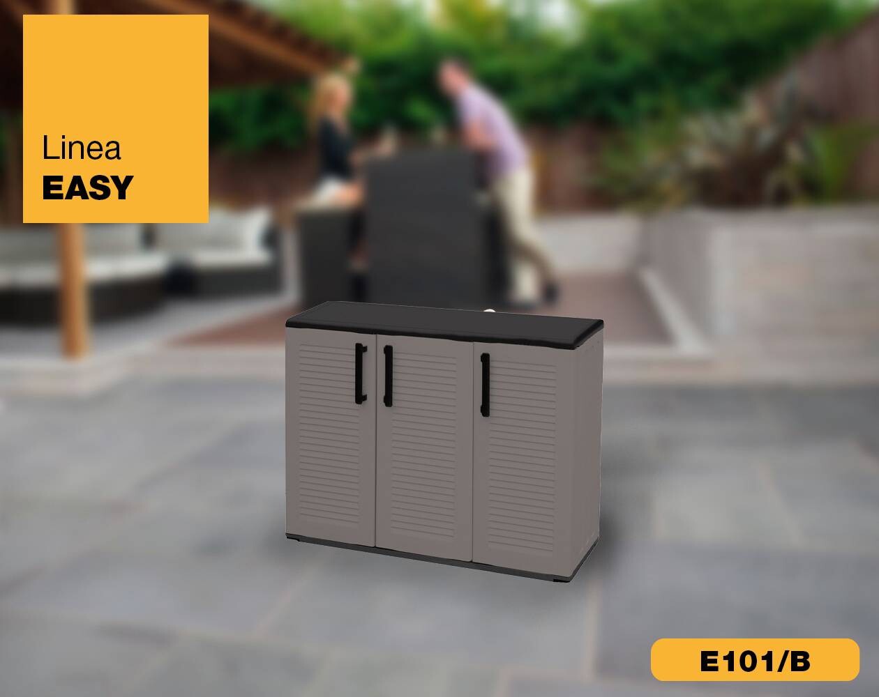 ArtPlast Kunststoffschrank Easy grau B/H/L: ca. 37x84x102 cm