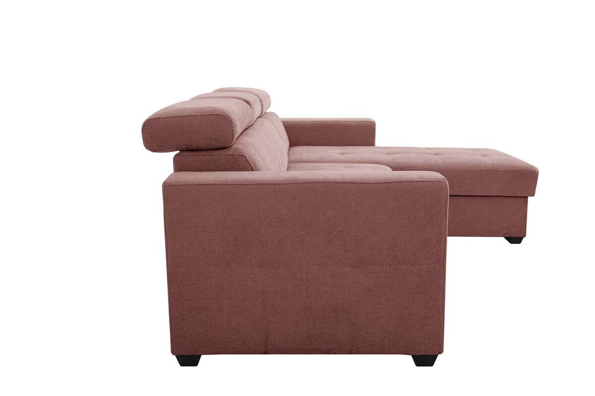 Ecksofa mit Bettfunktion und Bettkasten koralle Microfaser B/T: ca. 238x170 cm