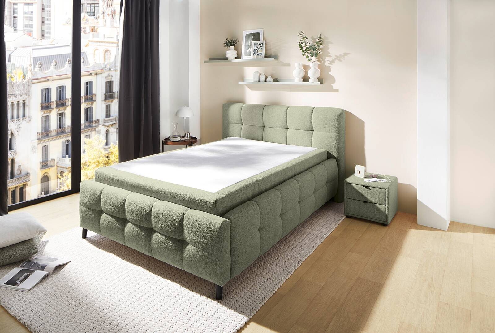 Polsterbett grün Liegefläche B/L: ca. 140x200 cm