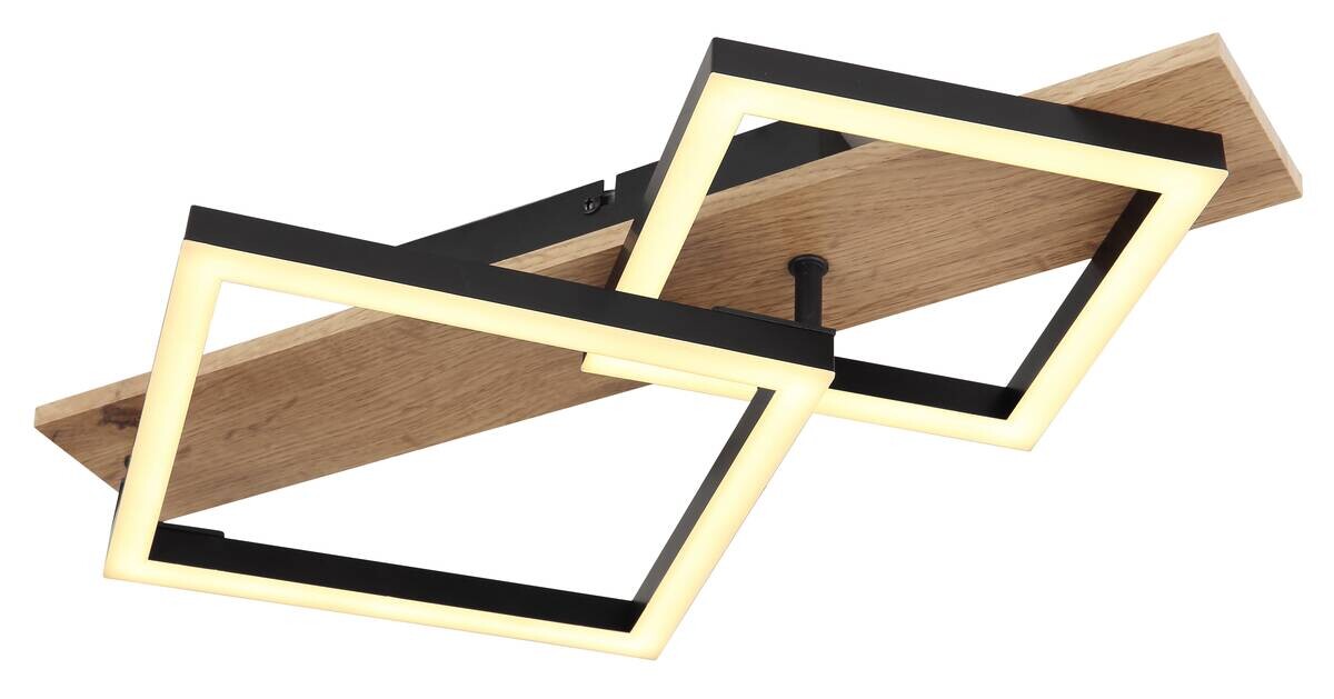 GLOBO LED-Deckenleuchte dunkelbraun schwarz Kunststoff Metall MDF B/H/T: ca. 31x8,5x47,5 cm