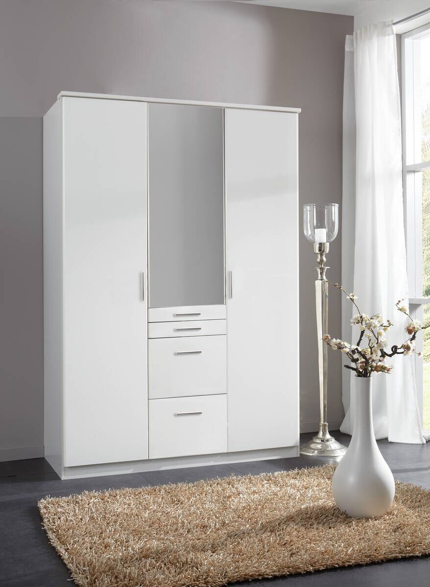 Kleiderschrank Aachen weiß B/H/T: ca. 135x199x58 cm