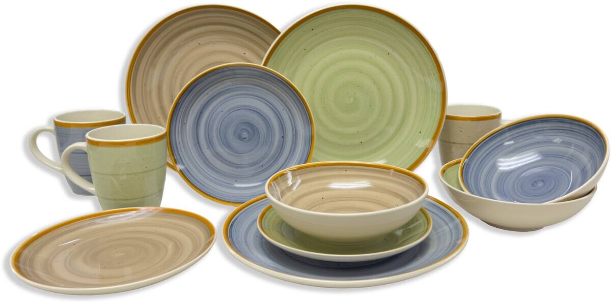 Kevoli home Kombiservice grün Steingut 24 tlg.