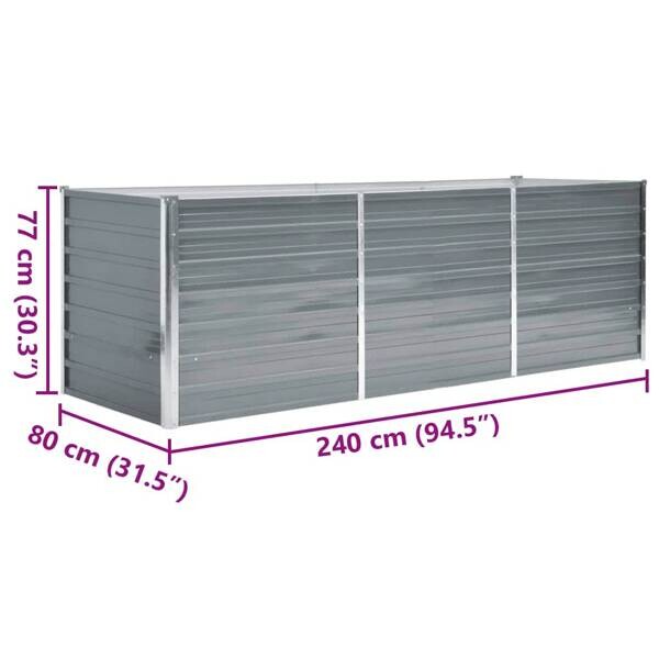 Hochbeet grau Stahl B/H/L: ca. 80x77x240 cm