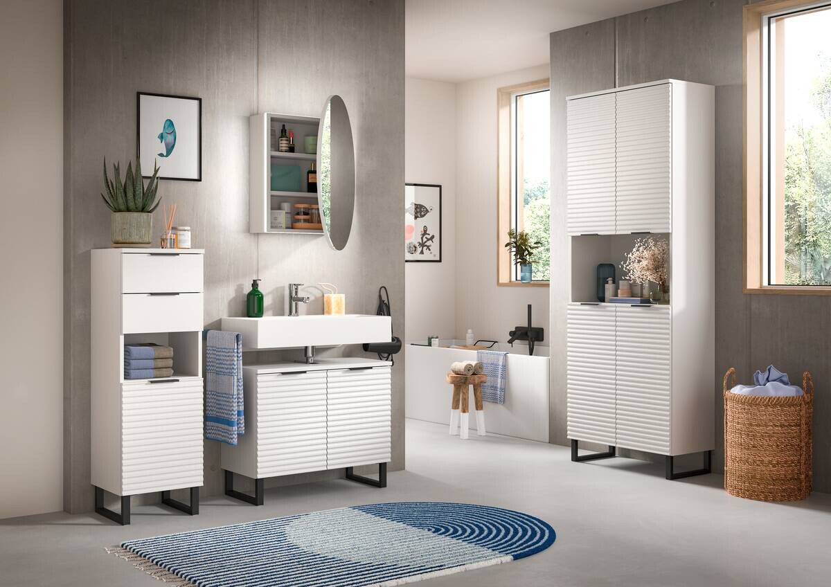 Schrank Riff weiß B/H/T: ca. 35x110x34 cm