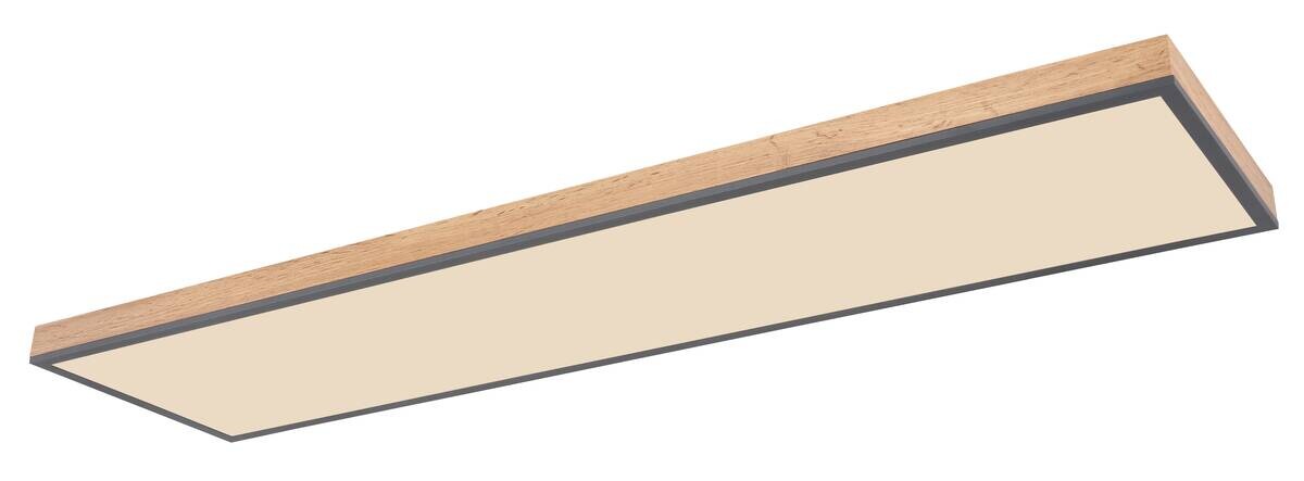 LED-Deckenleuchte Doro Holzoptik Graphit Holz Kunststoff Metall B/H/L: ca. 30x7,5x120 cm