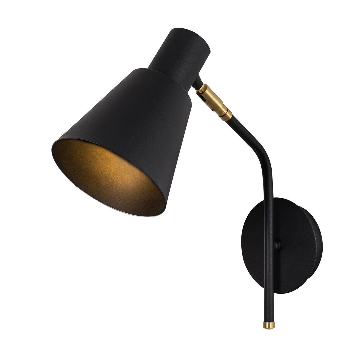 Opviq Wandleuchte Sivani schwarz gold Metall B/H/T/L/D: ca. 36x40x36x14x15 cm E27 1 Brennstellen