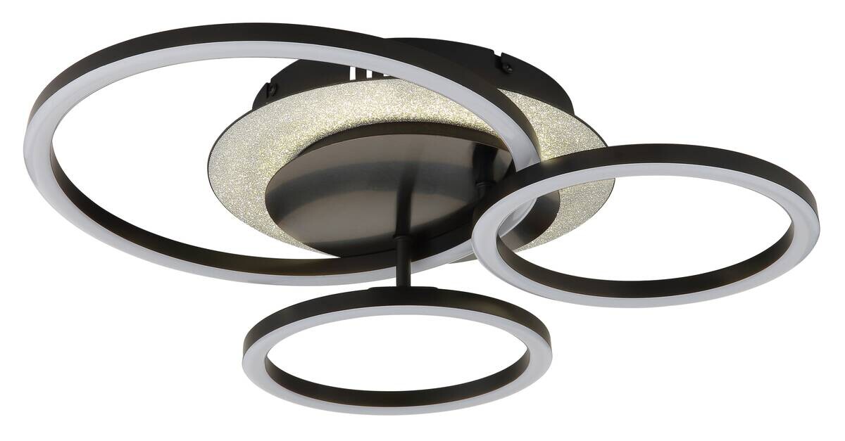 GLOBO Deckenventilator schwarz Metall Edelstahl Kunststoff B/H/L: ca. 13x40,5x32 cm