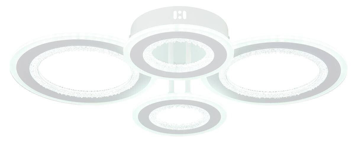 GLOBO LED-Deckenleuchte weiß klar Opal Kunststoff Metall B/H/L: ca. 42x12x59 cm 1 Brennstellen