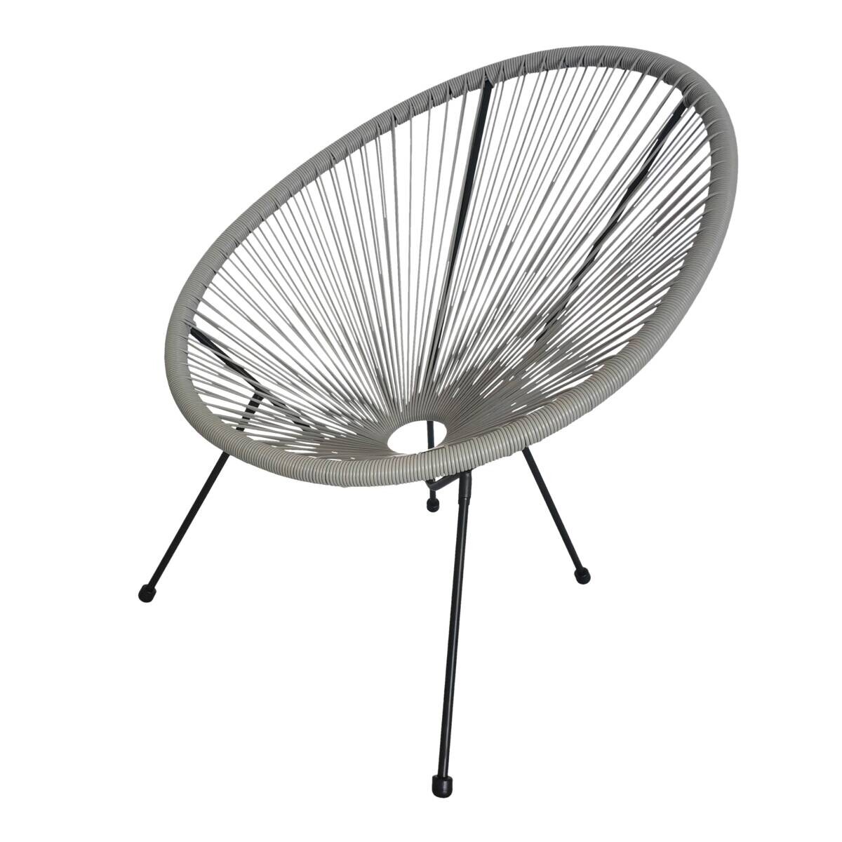 POCOline Gartensessel Acapulco grau Stahlrohr B/H/L: ca. 79x83x73 cm