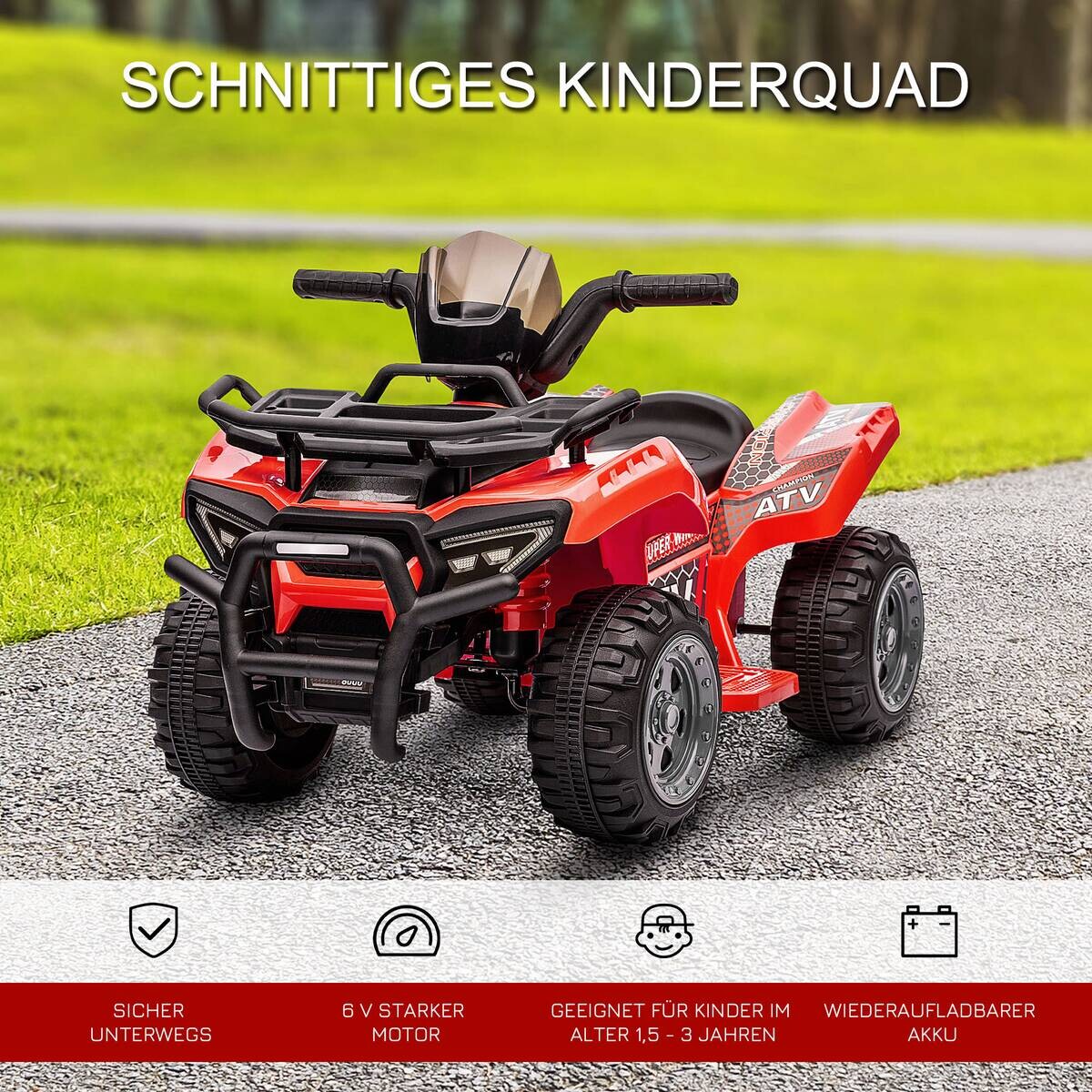 HOMCOM Kinderauto rot B/H/L: ca. 42x70x45 cm