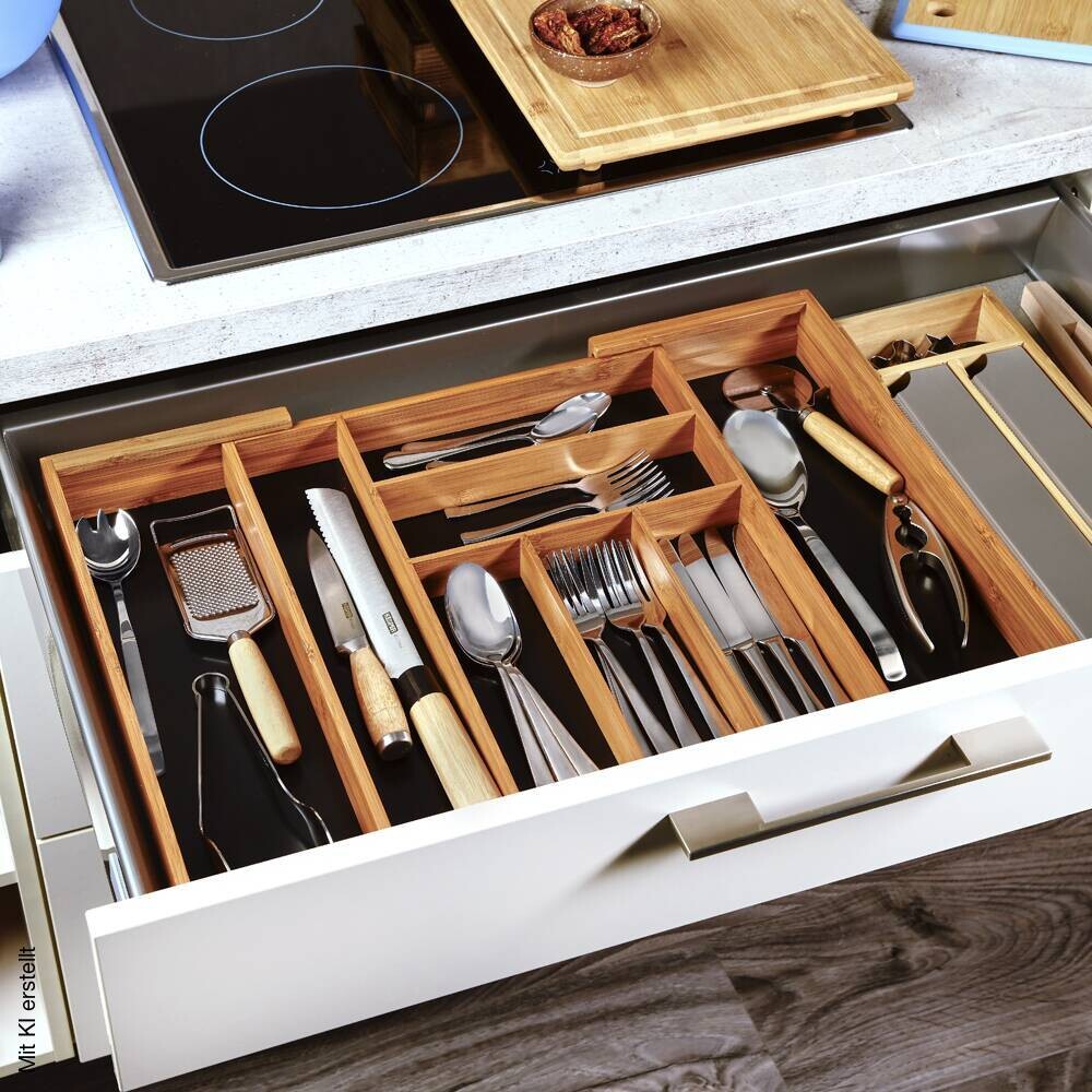 Kesper Besteckkasten braun Bambus B/T/L: ca. 43x6x34 cm