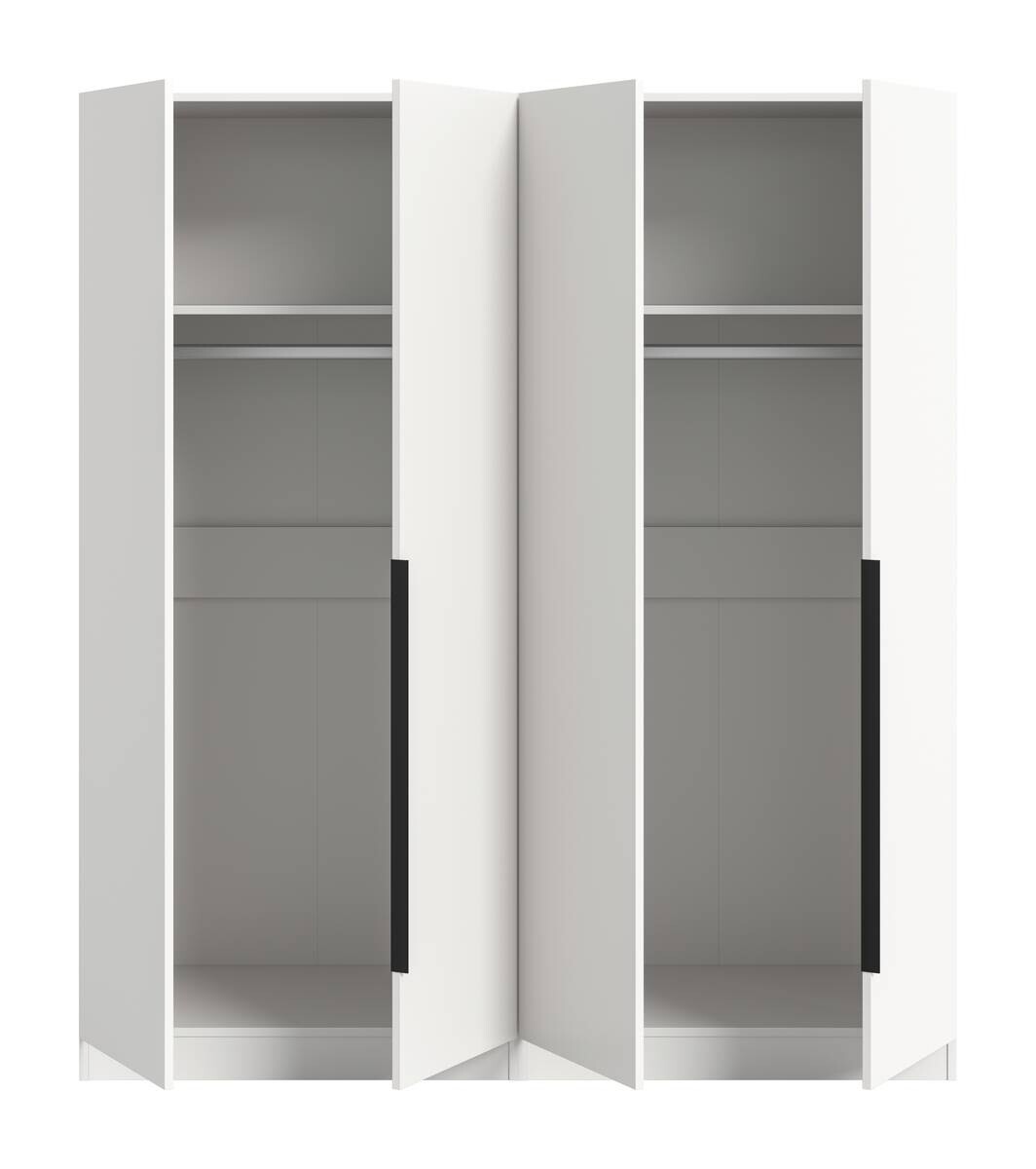 Kleiderschrank KOPENHAGEN weiß B/H/T: ca. 160x181x52 cm