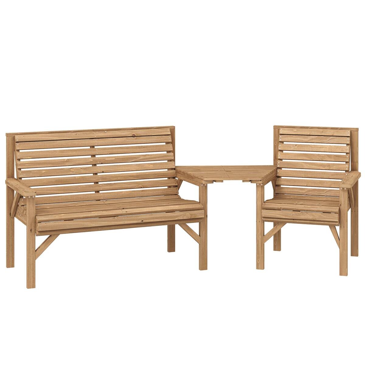 Outsunny Gartengarnitur natur Holz B/H/L: ca. 65x90x121 cm