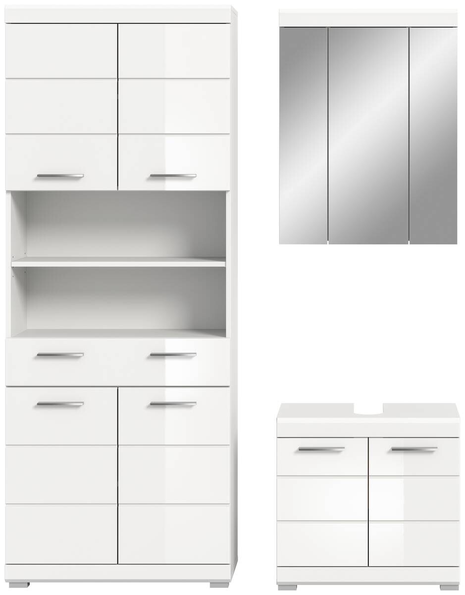 Badezimmer-Set Scout weiß weiß Hochglanz B/H/T: ca. 149x34x191 cm