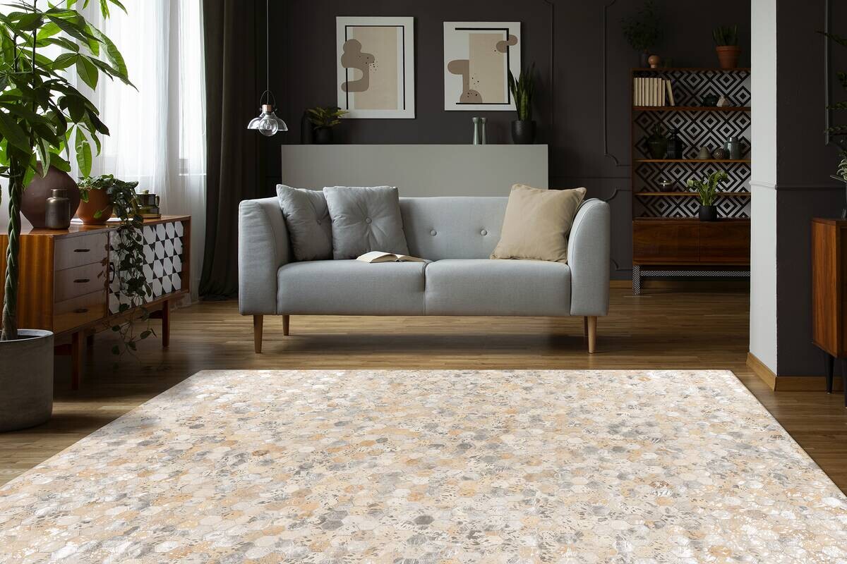 Padiro Flachflorteppich Lavin 1025 silber B/H/L: ca. 160x0,8x230 cm