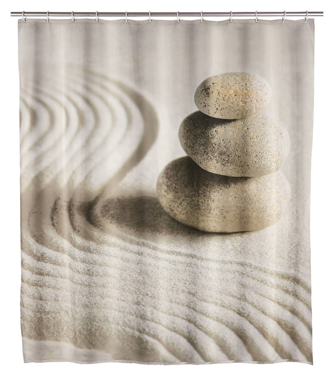 WENKO Duschvorhang sand Polyester B/L: ca. 200x180 cm