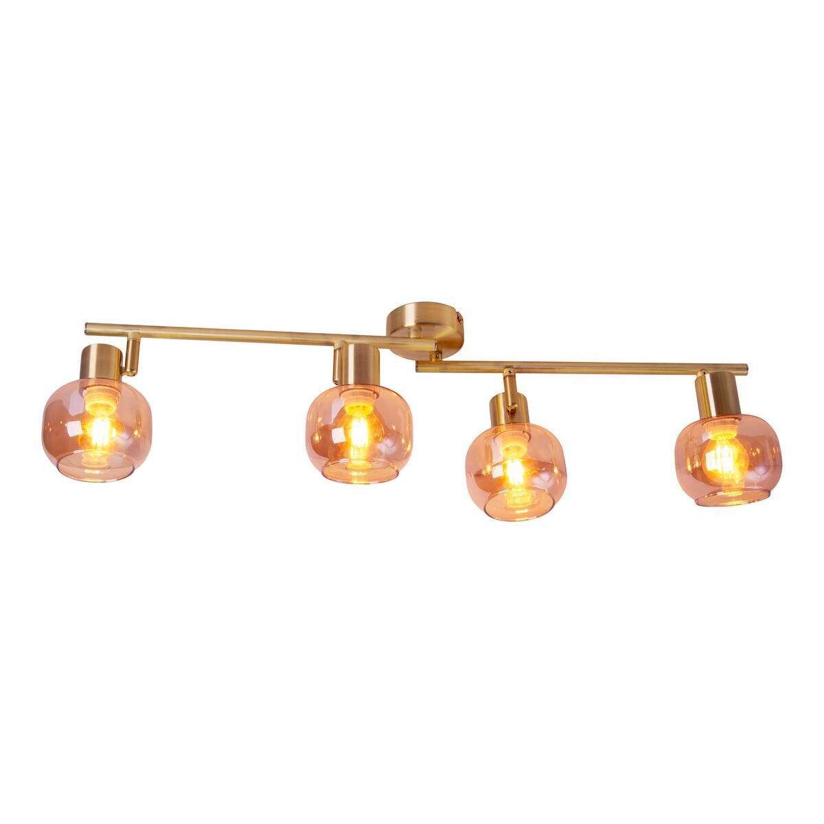 Näve Leuchten Spot gold Glas Metall B/H/T: ca. 80x20x10 cm E14 4 Brennstellen