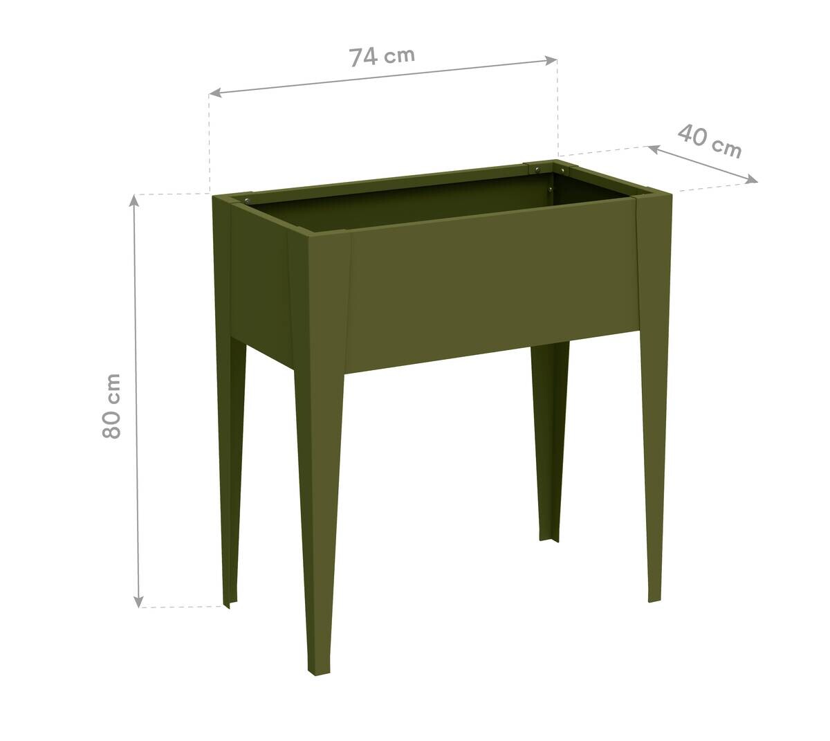Westmann Hochbeet Vedura olive Stahl B/H/L: ca. 74x80x40 cm
