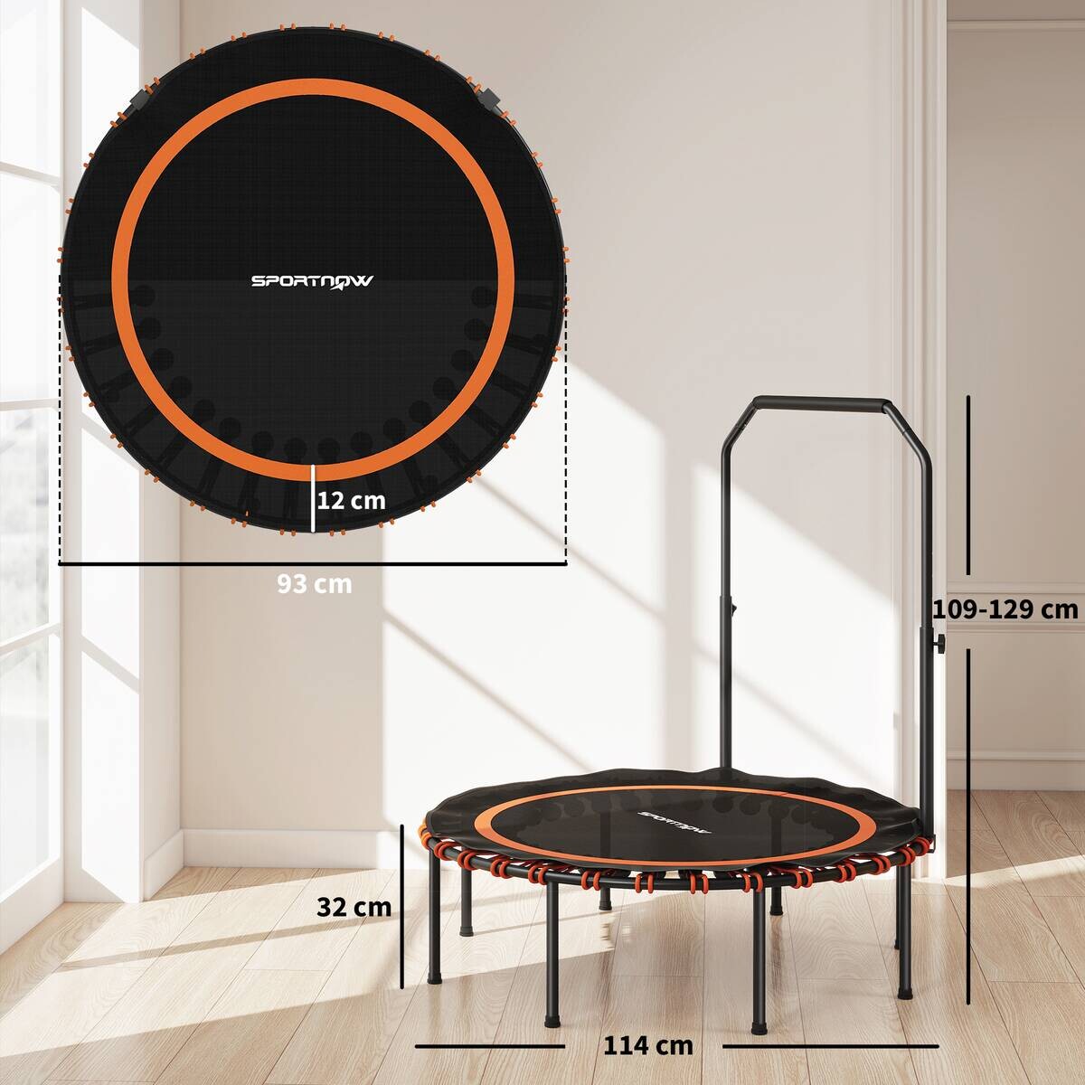 SPORTNOW Fitness Trampolin orange B/H/L: ca. 114x129x114 cm