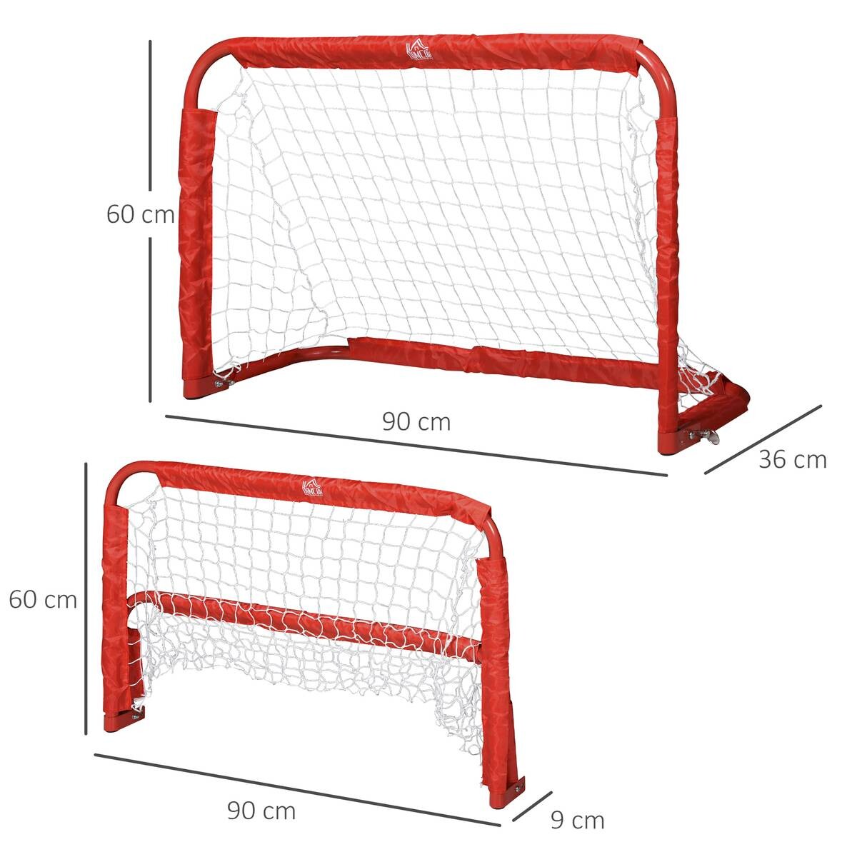 HOMCOM Fußballtor rot B/H/T: ca. 90x60x36 cm
