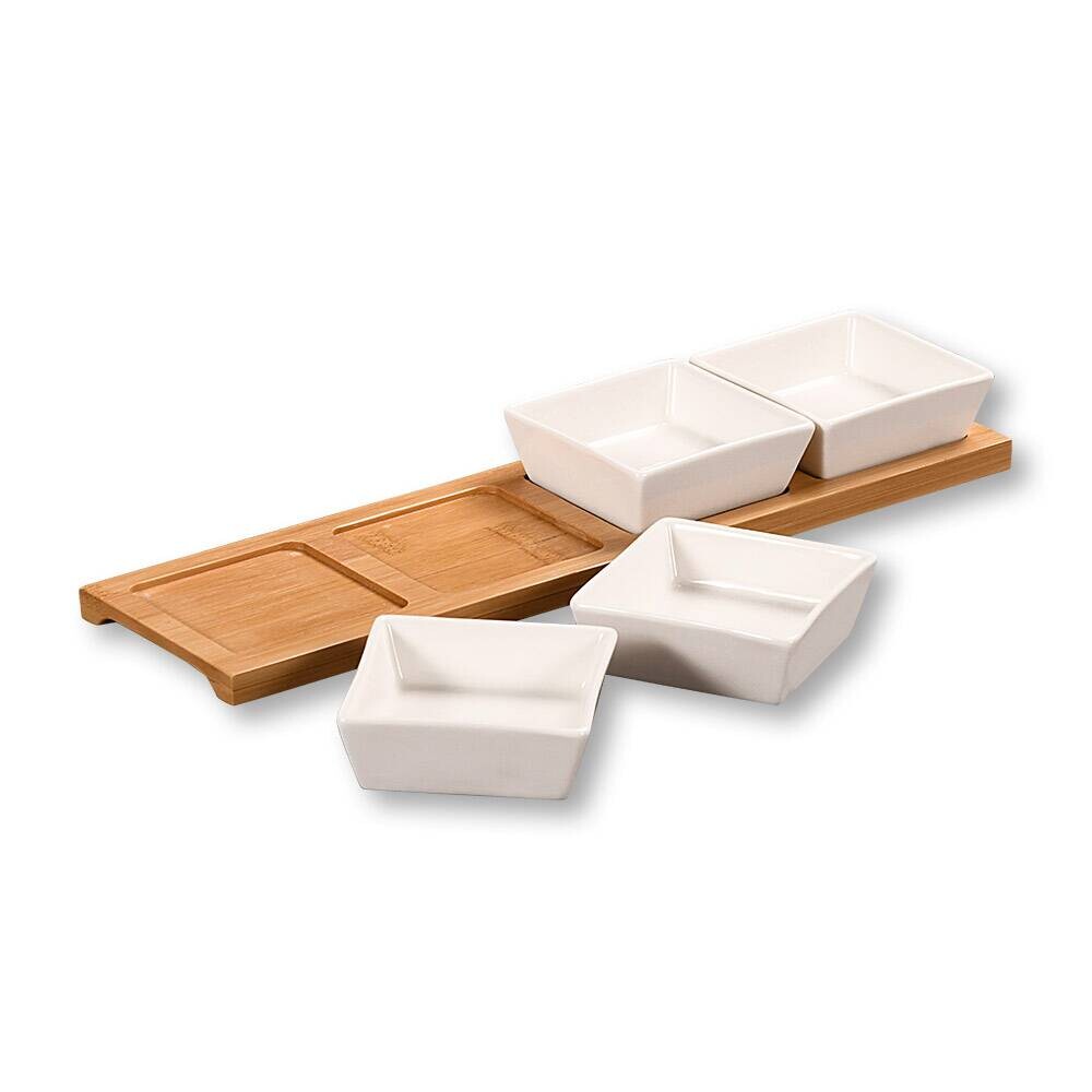 Kesper Dippschalenset natur Porzellan B/H/L: ca. 9,4x35x5 cm