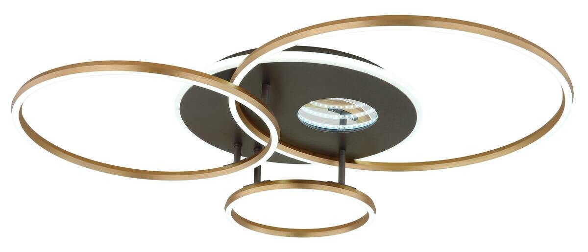 GLOBO Deckenleuchte Invertina anthrazit Opal gold Aluminium Acryl Kunststoff B/H/L: ca. 70x13x90 cm 1 Brennstellen